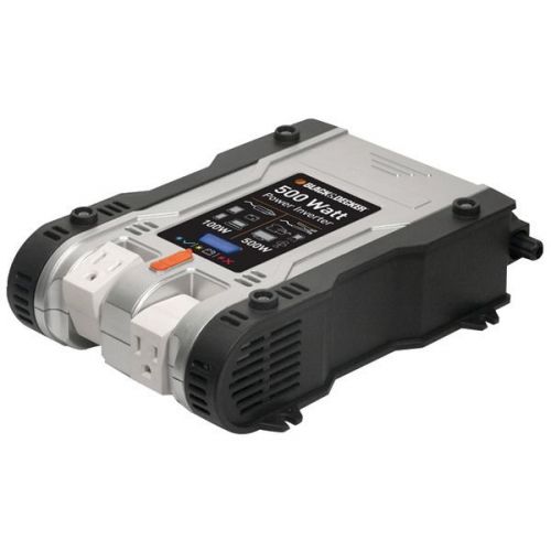 Black &amp; decker pi500p power inverter 500 watts dual 120v outlets for sale