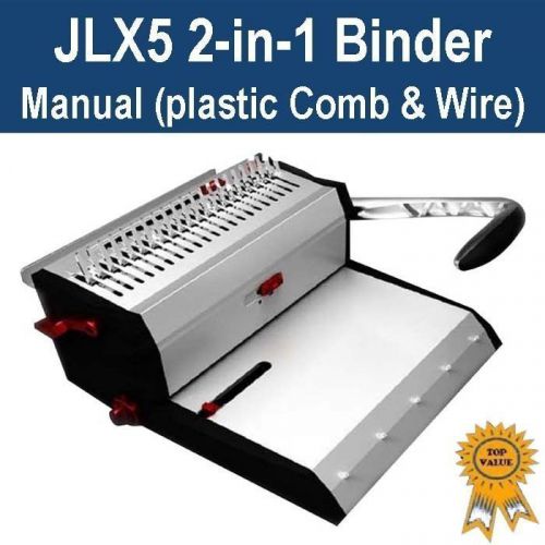 New Plastic Comb &amp; Wire 2-in-1 Binder / Binding Machine (JLX5) -Can bind A3 doc.