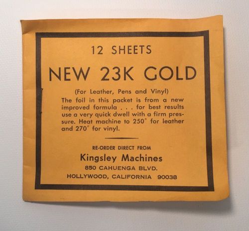 Kingsley Hot Stamping Machine 23K Gold Foil Sheets Book Of 12 Sheets