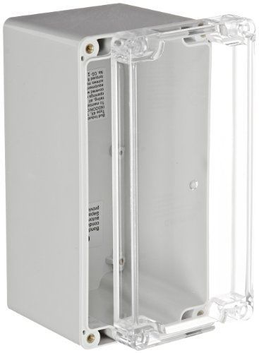 Bud industries pn-1333-c polycarbonate nema 4x box with clear cover, 6-19/64&#034; for sale