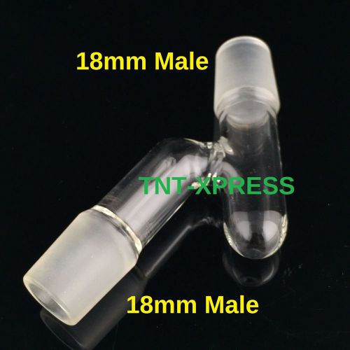 18mm Male to 18mm Male Reclaimer Angled Adapter Connector Clear Glass (LGT-16)