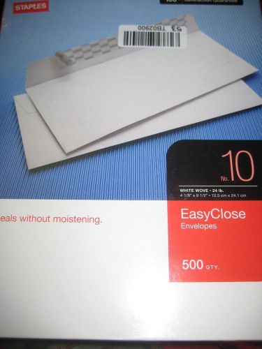 Staples #10, EasyClose Envelopes, 500/Box