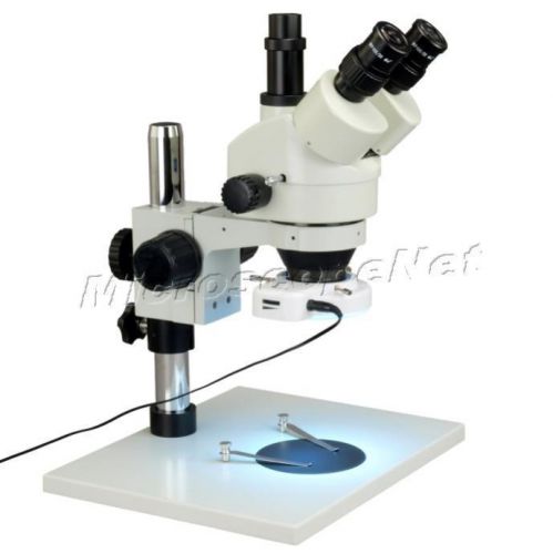 7X-45X Zoom Trinocular Stereo Microscope+Bright 64 LED Ring Light for Industrial