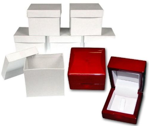 LOT OF 12PC FANCY BIRCH WOOD ENGAGEMENT RING GIFT BOX RING DISPLAY CASE RING BOX