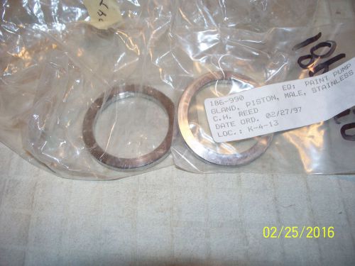 2 GRACO 186990 MALE  PAINT SPRAYER PUMP PISTON GLAND PACKING STAINLESS STEEL NOS