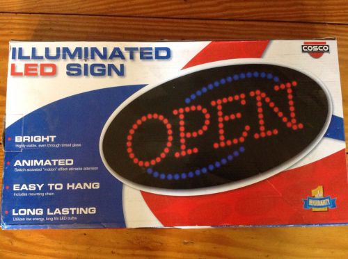 COSCO Illminated LED Sign OPEN 19&#034; X 9.5&#034; X 2&#034; Model 098099