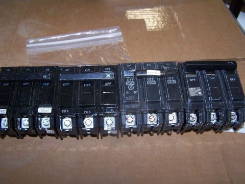 4 GE THGB  3-pole Breakers one each 15 30 50 60 amp REDUCED FOR CLEARANCE