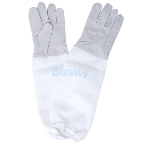 Beekeeping gloves sheepskin bee keeping equipment with vented long sleeves for sale