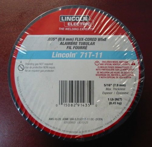 Lincoln Electric 71T-11 .035&#034; (0.9mm) Flux-Cored Wire 1 lb spool  ED033663
