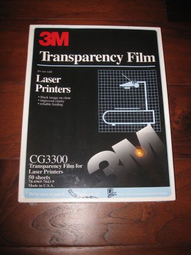 3M Transparency Film CG3300 for Laser Printers 50 Sheets Sealed