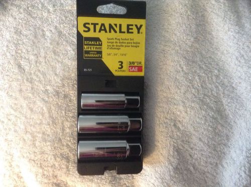 Stanley Spark Plug Socket Set 3/8&#034; Dr. SAE 5/8&#034;, 3/4&#034;, 13/16&#034; SUPER CLEAN!