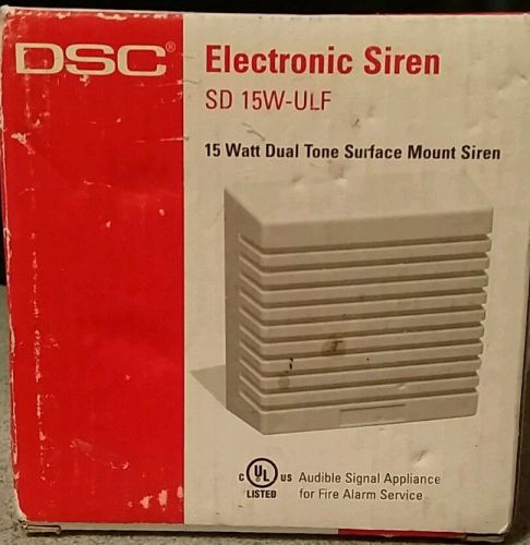 New DSC Electronic Siren SD 15W-ULF 15 Watt Dual Tone Surface Mount Alarm Siren