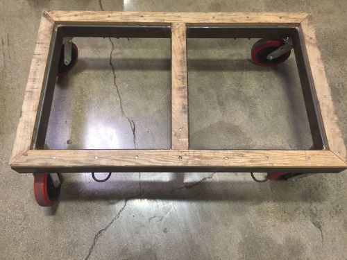 Wooden Rolling Cart Dolly 50&#034; x 30&#034; x 13&#034; with Swivel Wheels [311]