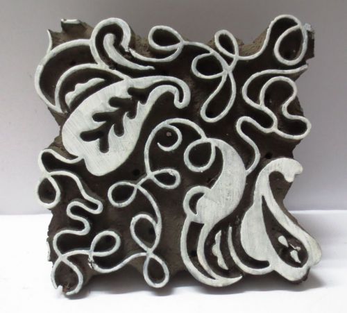 INDIAN WOODEN HAND CARVED TEXTILE PRINT FABRIC BLOCK STAMP UNIQUE