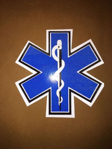 Reflective Star of Life sticker decal for Helmet Silver 3&#034;