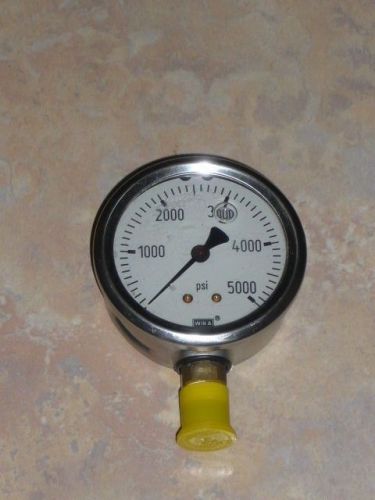 Wika glycerin filled 0-5000 psi pressure gauge for sale