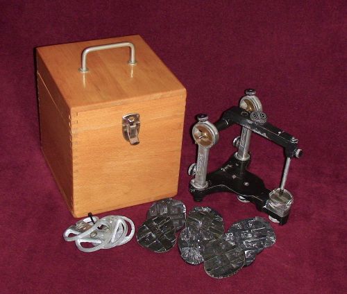 Hanau dental articulator with case and 14  mounting plates - teledyne water pik for sale