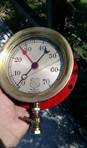 Vintage antique ashcroft brass &amp; copper altitude gauge gage 6&#034; steampunk must c! for sale