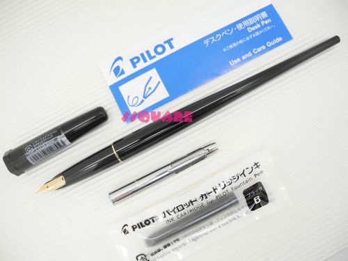Pilot Desk Pen Extra Fine Fountain Pen w/ Cartridge +Con-20 Ink Converter, Black