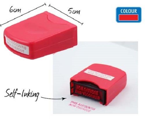 Account overdue : self inking stamp : office / receivables : red : brand new for sale