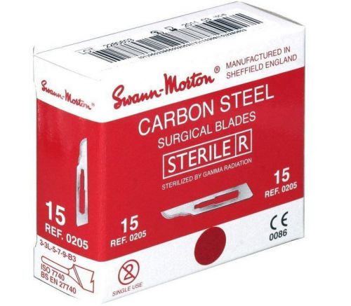 100 pcs Genuine Swann Morton Carbon Steel Sterile Surgical Scalpel Blades #15