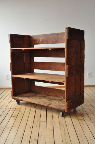 1940&#039;s factory cart, industrial/ steampunk, entertainment center, mid century for sale