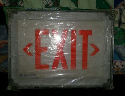 Prescolite plastic box electrical electric wall hanging emergency exit sign for sale