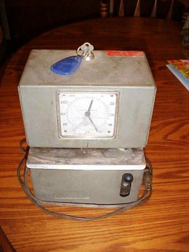 Vintage Lathem Time Recorder Time Clock with Key