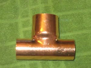 Nib lot of 5 - 3/4 inch x 3/4 x 1 copper x copper bullhead tee for sale