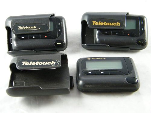 Lot of 3 ~ motorola teletouch pager with belt clip cases for sale