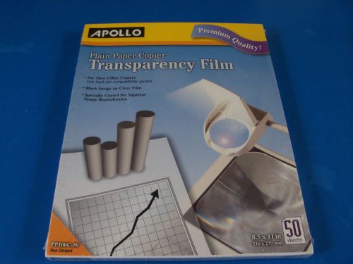 Apollo PP100C50- Plain Paper Copier Transparency Film, 8.5 x 11&#034;,  Sealed