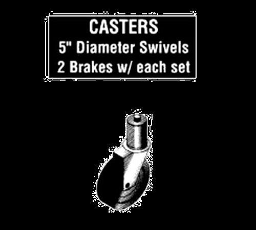 SPG TAC-2-6 Universal Stainless Casters  5&#034; Diameter Swivels   - Case of 6