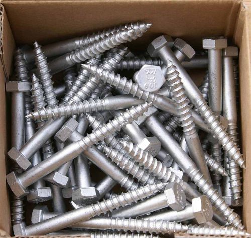 stainless steel 5/16&#034; x 4&#034; lag bolts 100 in box