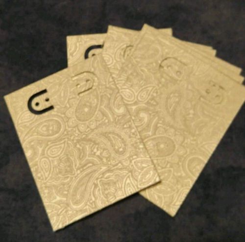 NEW Handmade Earring jewelry display card, asst sizes 33 pcs, met Paisley gold