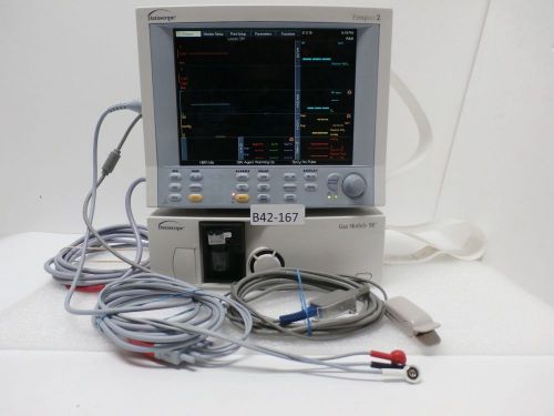 Datascope passport2 patient monitor with gas module se w-ecg &amp; power cable for sale