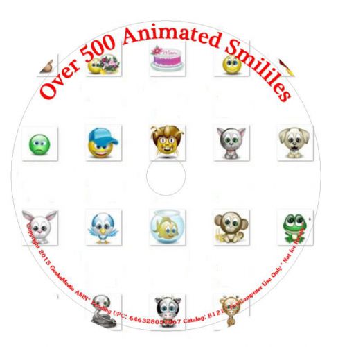 500 + animated smilies gifs cd royalty free email social media websites chat for sale