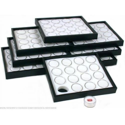 8 16 White Gem Jars Display Inserts &amp; Stackable Tray