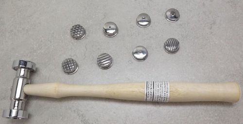 JEWELER&#039;S GOLD SILVER Texturing Hammer with 9 Interchangeable Heads SMITHS