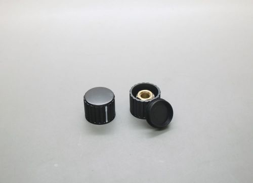 10 x Plastic Black Top Screw Tighten Control Knob 20mmDx16mmH for 6mm Shaft