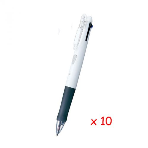 GENUINE Zebra B4A3 Clip-on G 4C 0.7mm 4-Color Ballpoint Pen (10pcs) - White