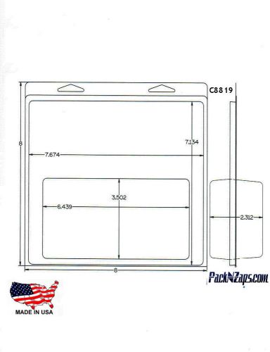 C8819: 115 - 8&#034;H x 8&#034;W x 2.312&#034;D Clamshell Packaging Clear Plastic Blister Pack