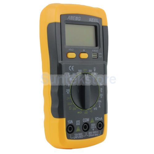 A830L Digital Multimeter DC AC Voltmeter Ohm Multitester-Yellow Black