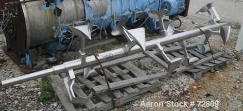 Used- littleford fkm2000 plow mixer shaft assembly only, 304 stainless steel. 5&#034; for sale