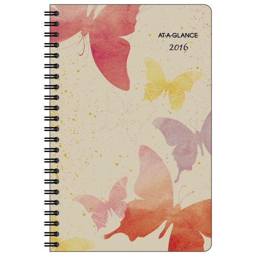 AT-A-GLANCE  Weekly / Monthly Planner 2016 Recycled 5.5 x 8.5 Inches Watercol...