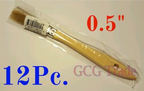 12 of 0.5 inch chip brushes brush 100% pure bristle adhesives paint touchups for sale
