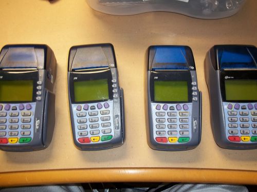Lot of 4 VeriFone OMNI 3750 Credit Card Terminal with 2 power adapters