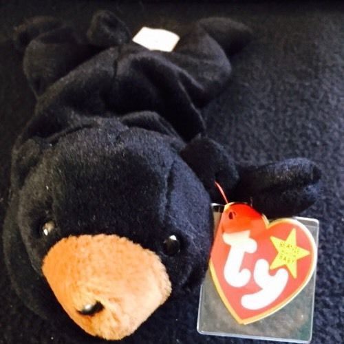 Amazing &amp; RARE, Blackie Ty Beanie Baby w/ PVC, Sideway Nose,Tag&amp; Date Errors