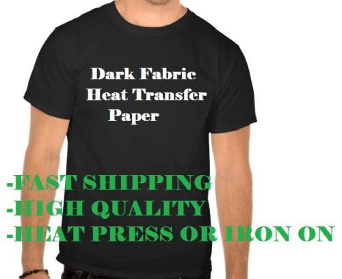Dark Fabric Heat Transfer Paper Cold Peel 10 Pieces Inkjet A4 8.5&#034; X 11&#034;  10 pck