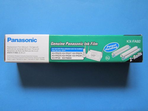 2-rolls Genuine OEM Panasonic KX-FA92 Ink Film Free Shipping New Sealed 2-pack