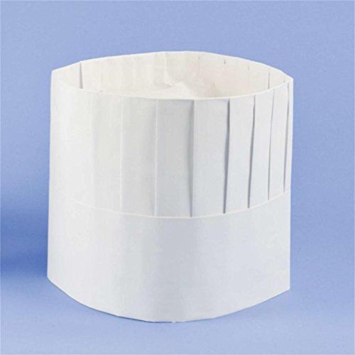 Adjustable Disposable Chef Hat Pleated Paper, White 10, 7.5